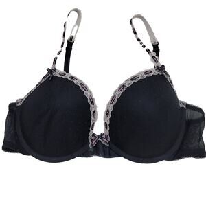 B. Tempt'd By Wacoal Black/White/Pink Bra 36C